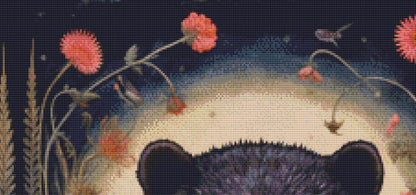 Gothic Botanical Bear counted cross stitch pattern by Dutch Lady Mystic Art