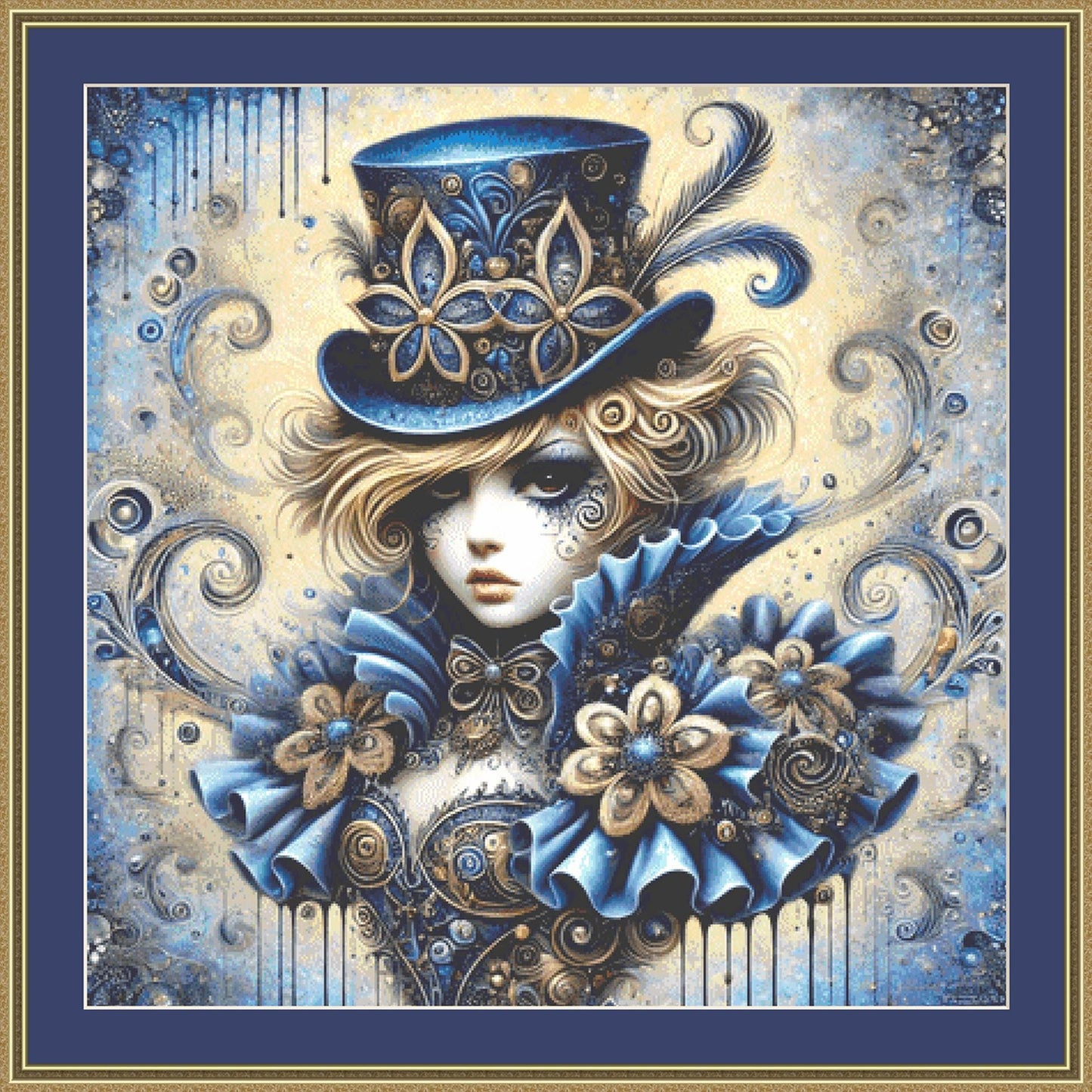 Steampunk Blue counted cross stitch pattern by Eder Jose Rosa