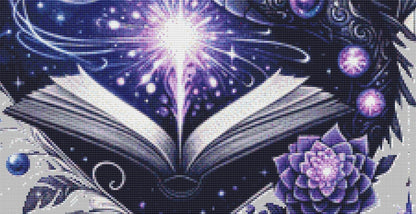 Books Dark Night Sky counted cross stitch pattern by Little Quaint Designs