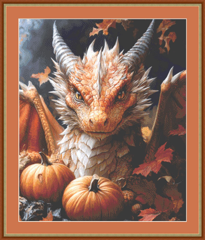 The Pumpkin Dragon counted cross stitch pattern by Serr.Kai A Quill & Ink