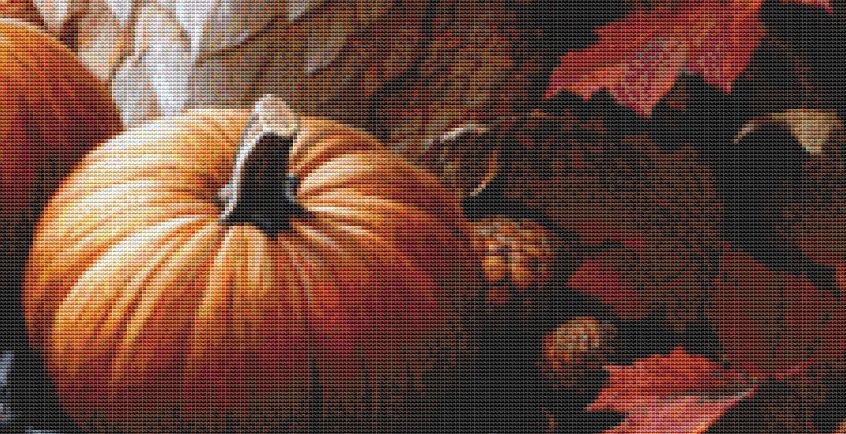 The Pumpkin Dragon counted cross stitch pattern by Serr.Kai A Quill & Ink