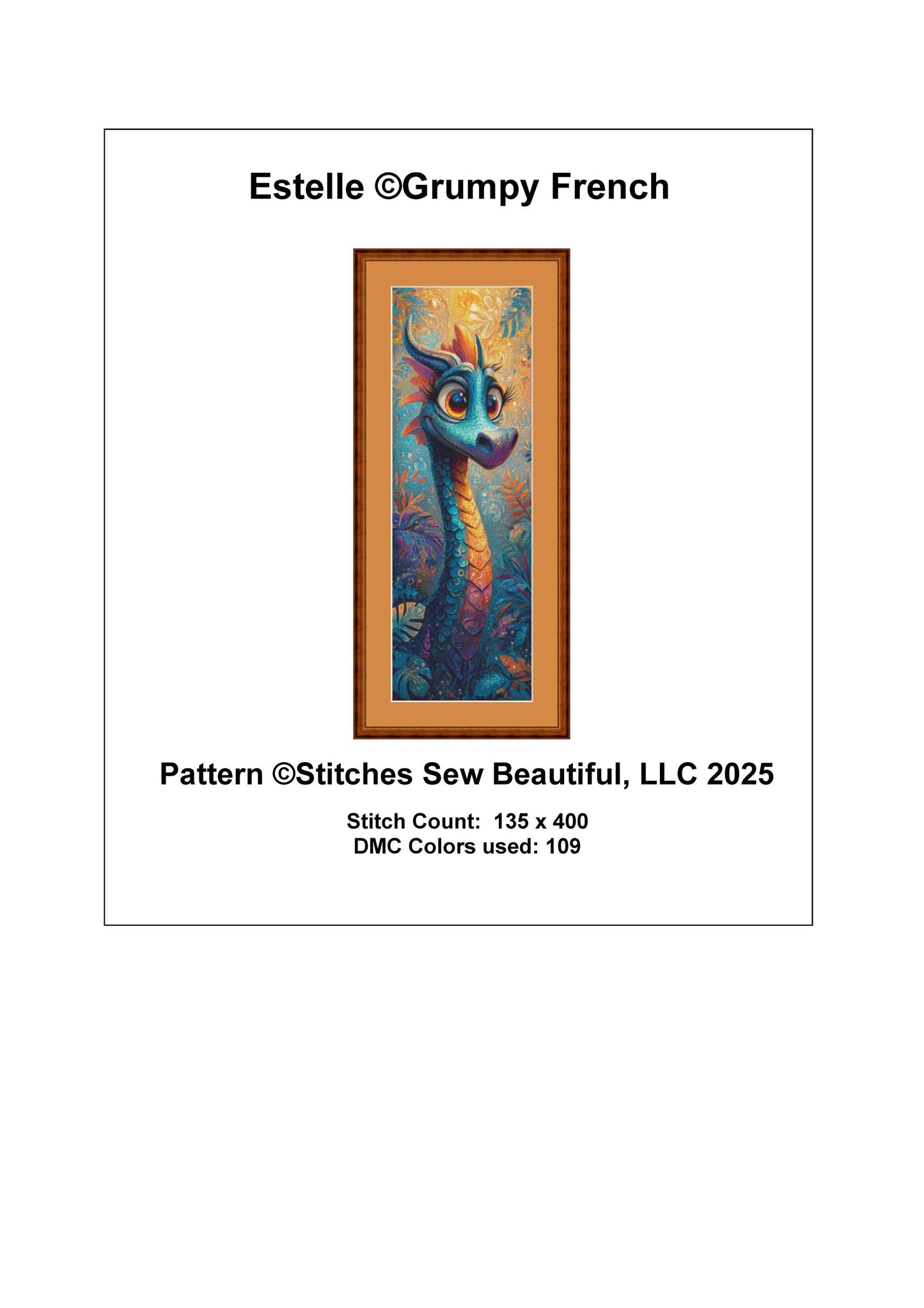 Estelle counted cross stitch pattern by Grumpy French