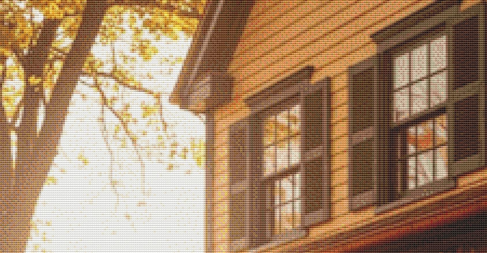 Autumn Harvest House counted cross stitch pattern by itschristmasplanet