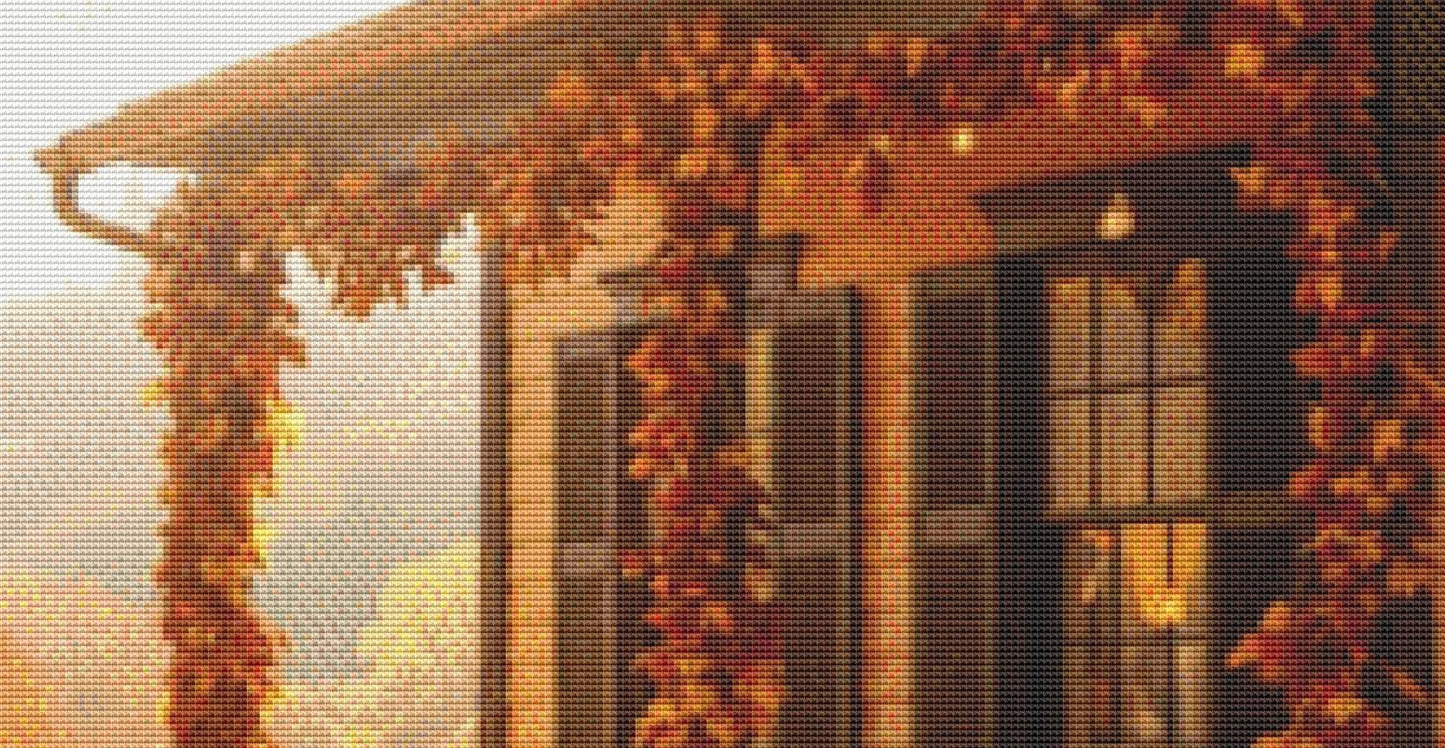 Autumn Harvest House counted cross stitch pattern by itschristmasplanet