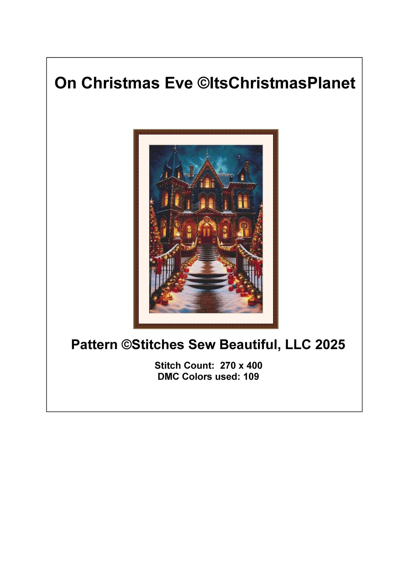 On Christmas Eve counted cross stitch pattern by ItsChristmasPlanet
