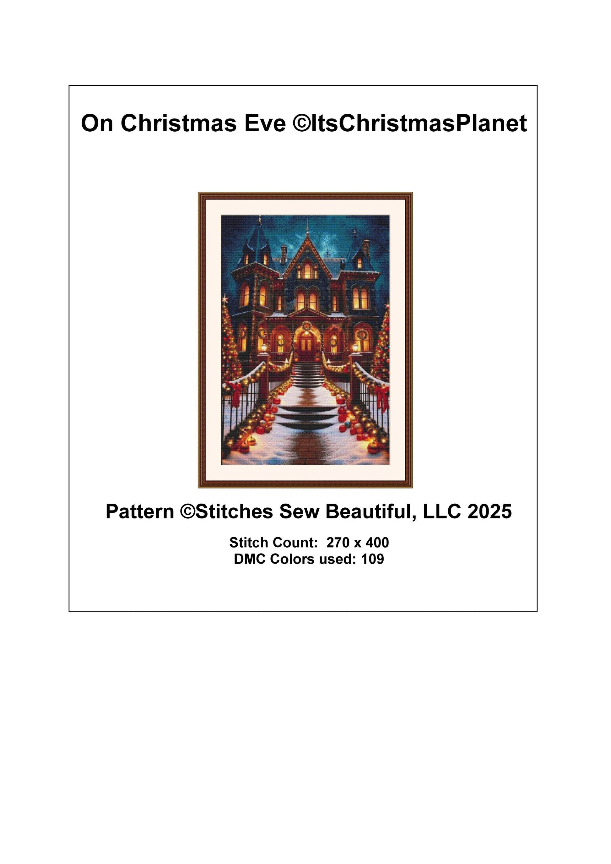 On Christmas Eve counted cross stitch pattern by ItsChristmasPlanet
