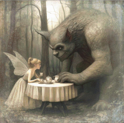 Forest Folk at Tea counted cross stitch pattern by Alisa Smith Williams