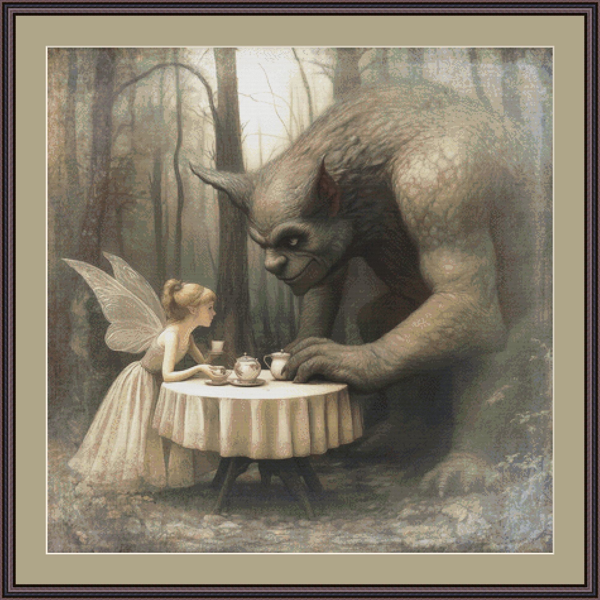 Forest Folk at Tea counted cross stitch pattern by Alisa Smith Williams