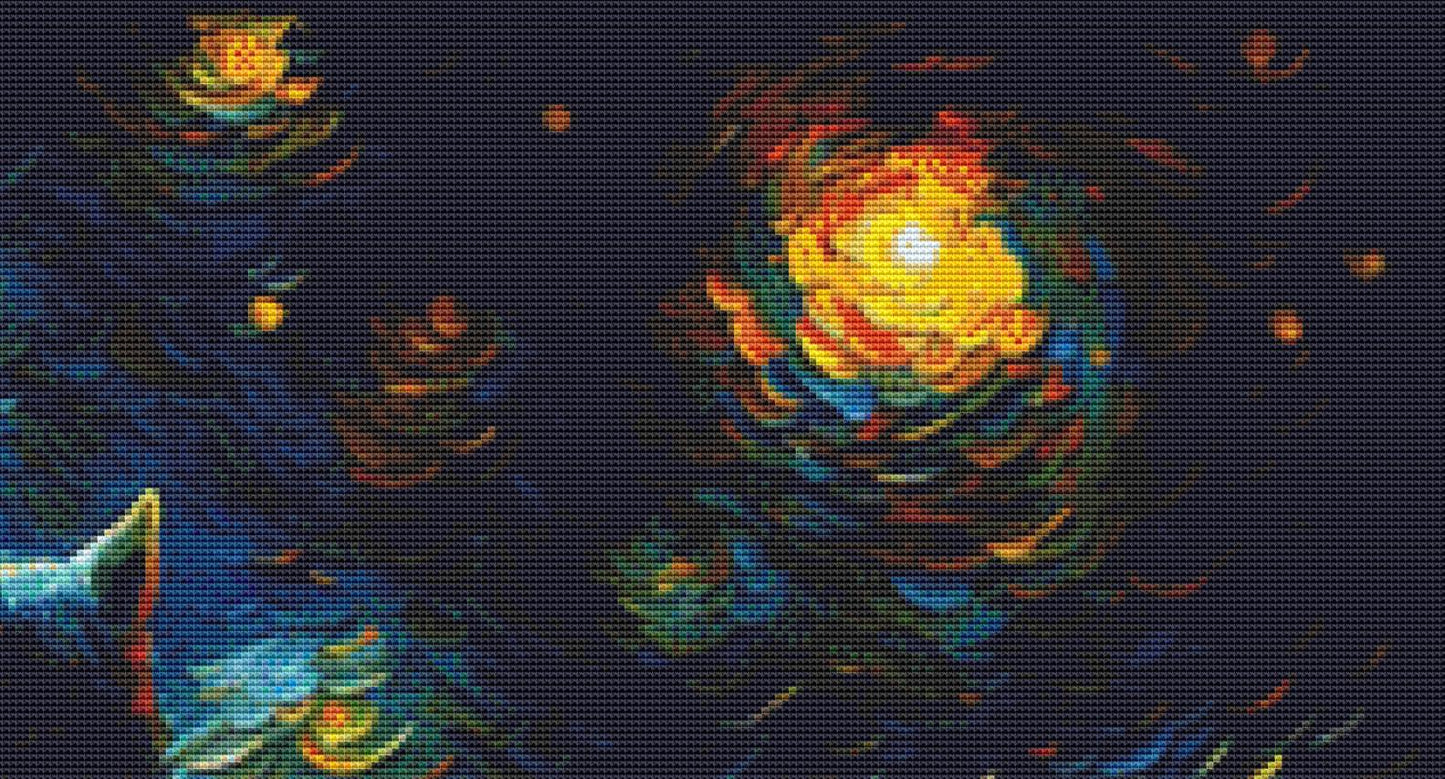 Van Gogh Cat counted cross stitch pattern by SphinxDesignStudio