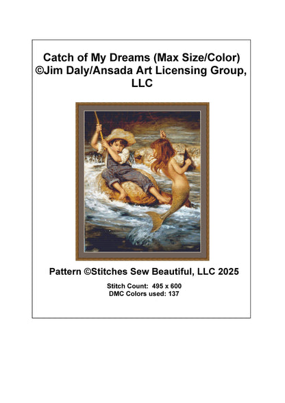 Catch of My Dreams (Max Size/Color) counted cross stitch pattern by Jim Daly/Ansada Art Licensing Group, LLC