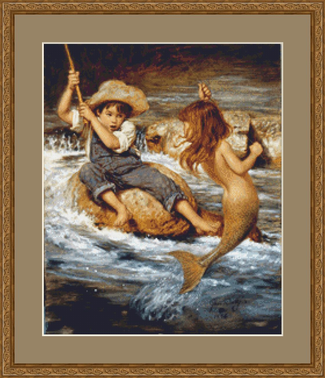 Catch of My Dreams (Small) counted cross stitch pattern by Jim Daly/Ansada Art Licensing Group, LLC