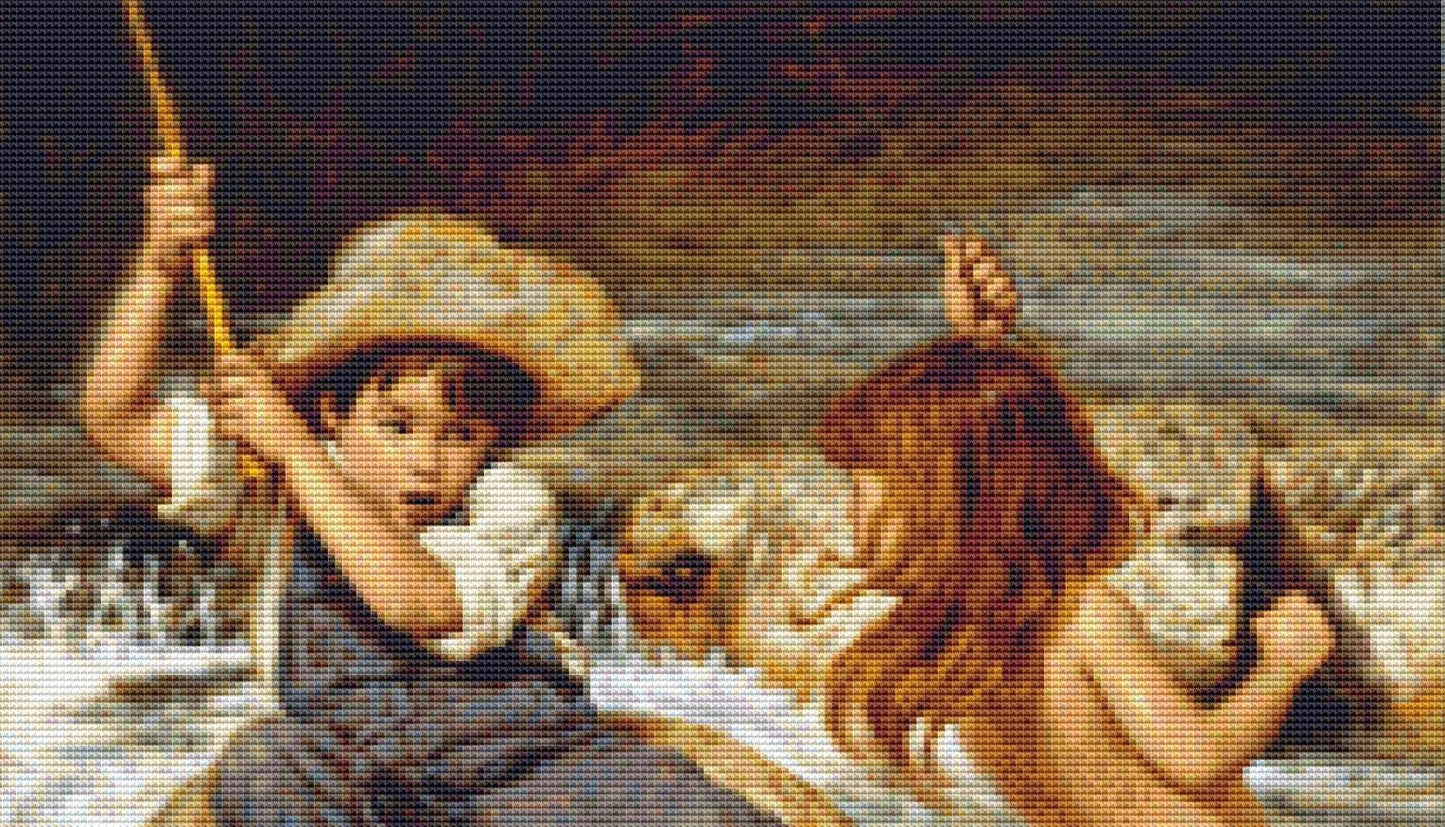 Catch of My Dreams (Small) counted cross stitch pattern by Jim Daly/Ansada Art Licensing Group, LLC