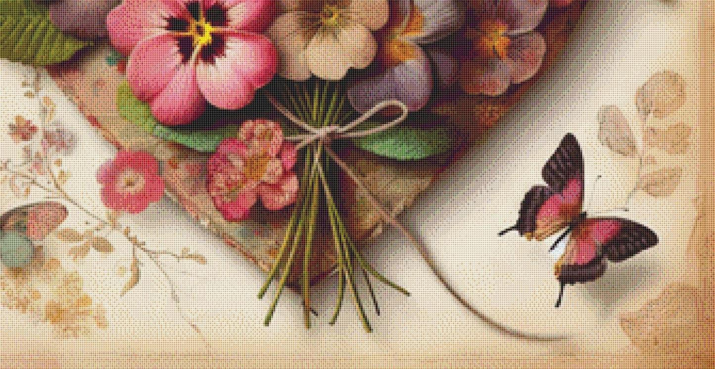Elegant Bouquet counted cross stitch pattern by World of Love Hearts/Adrian G. Eyre