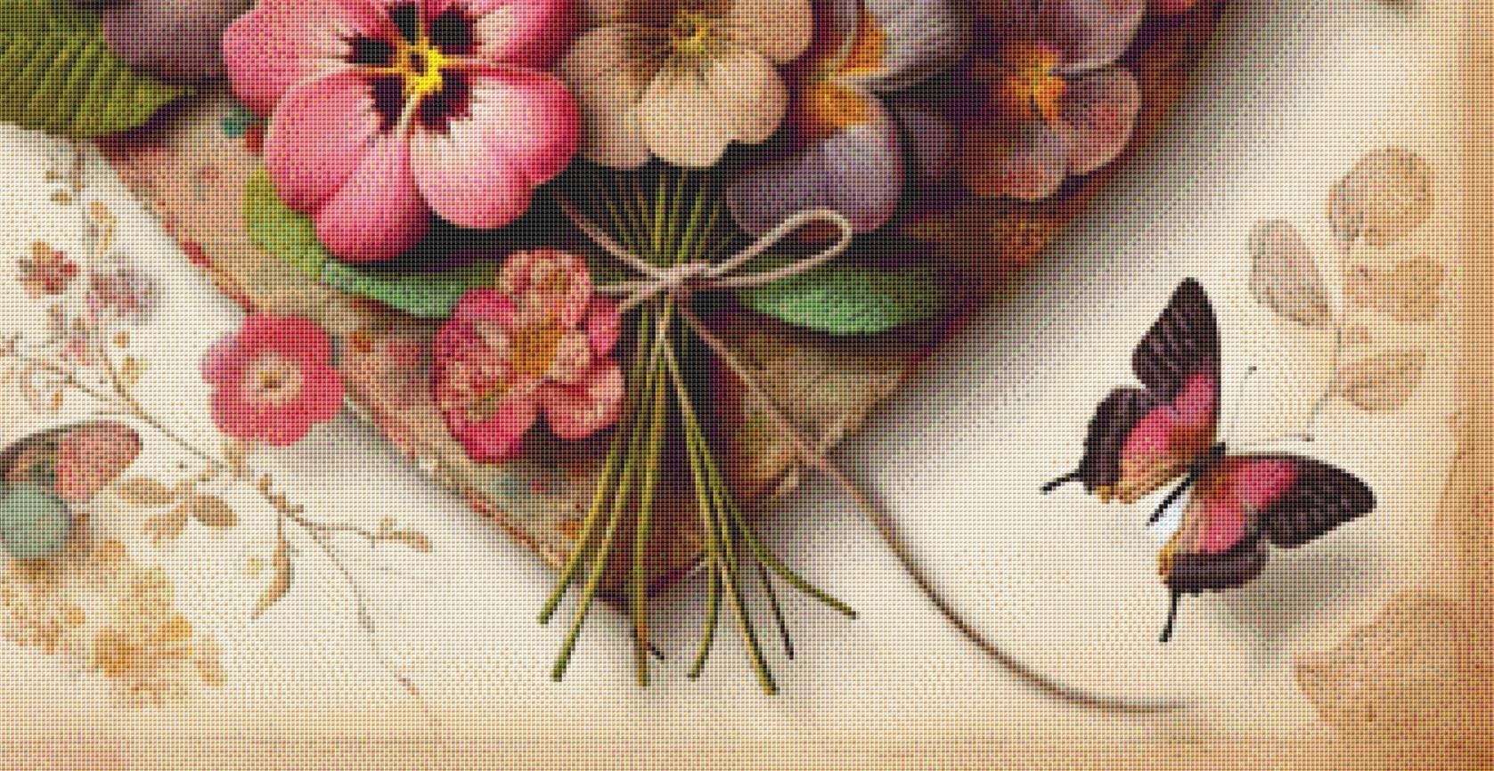 Elegant Bouquet counted cross stitch pattern by World of Love Hearts/Adrian G. Eyre
