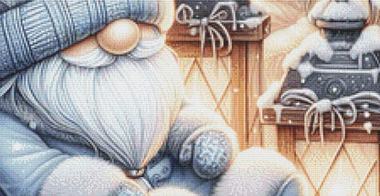 Sleighride Gnome counted cross stitch pattern by AdneLStudio