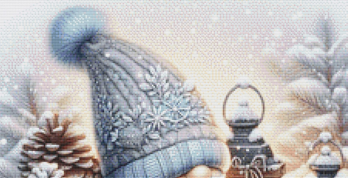 Sleighride Gnome (Small) counted cross stitch pattern by AdneLStudio