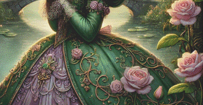 Frog Princess Portrait counted cross stitch pattern by Mystic Vision Gallery