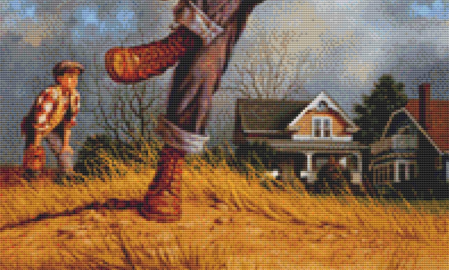 Fastball (Small) counted cross stitch pattern by Jim Daly/Ansasda Art Licensing Group, LLC