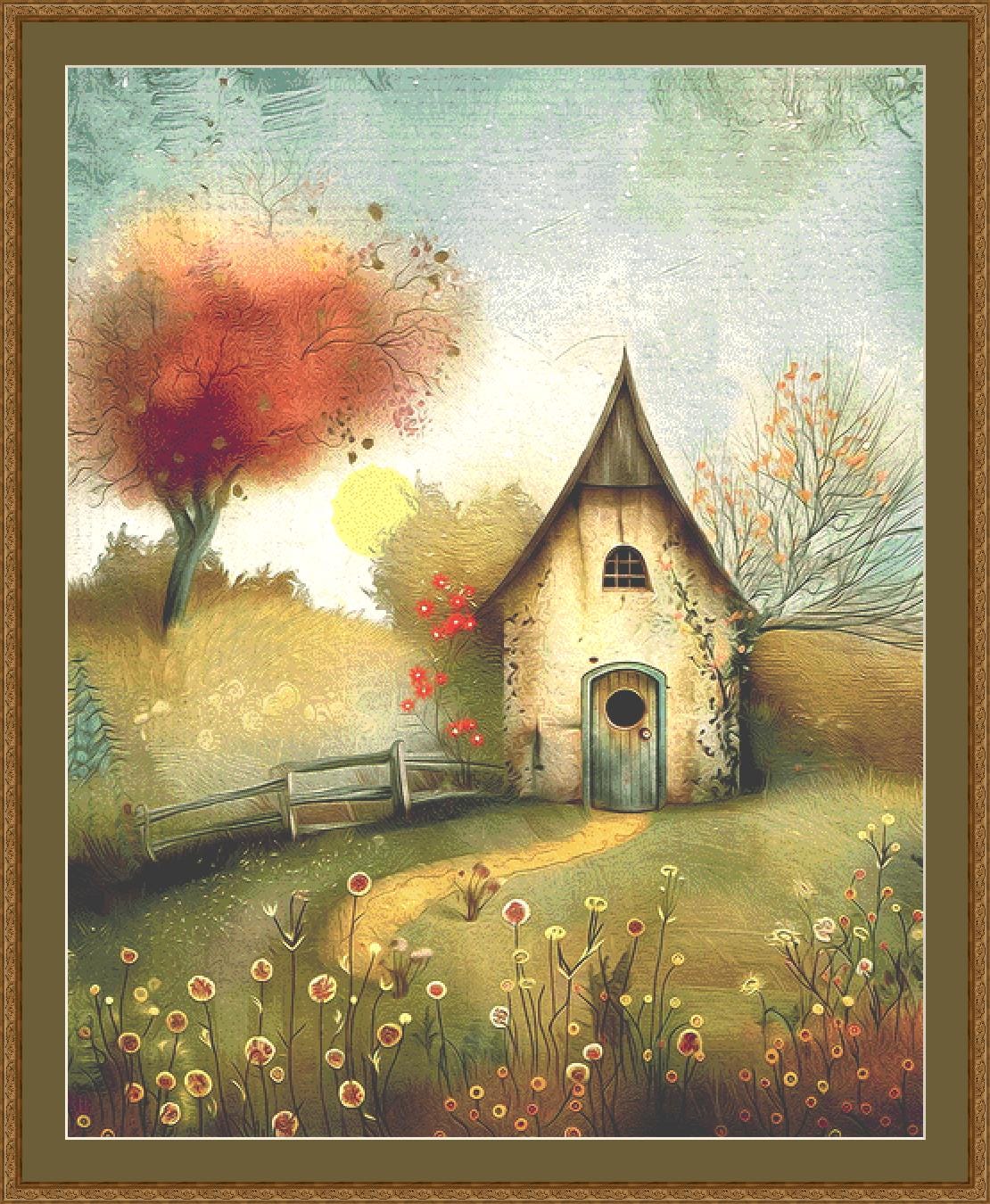 Fizzy House (Max Size/Color) counted cross stitch pattern by Tammy L. Gross
