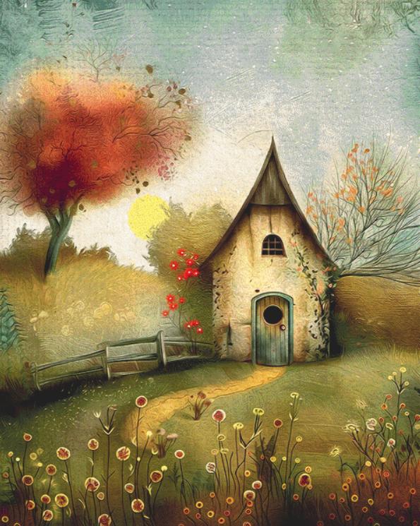 Fizzy House (Max Size/Color) counted cross stitch pattern by Tammy L. Gross