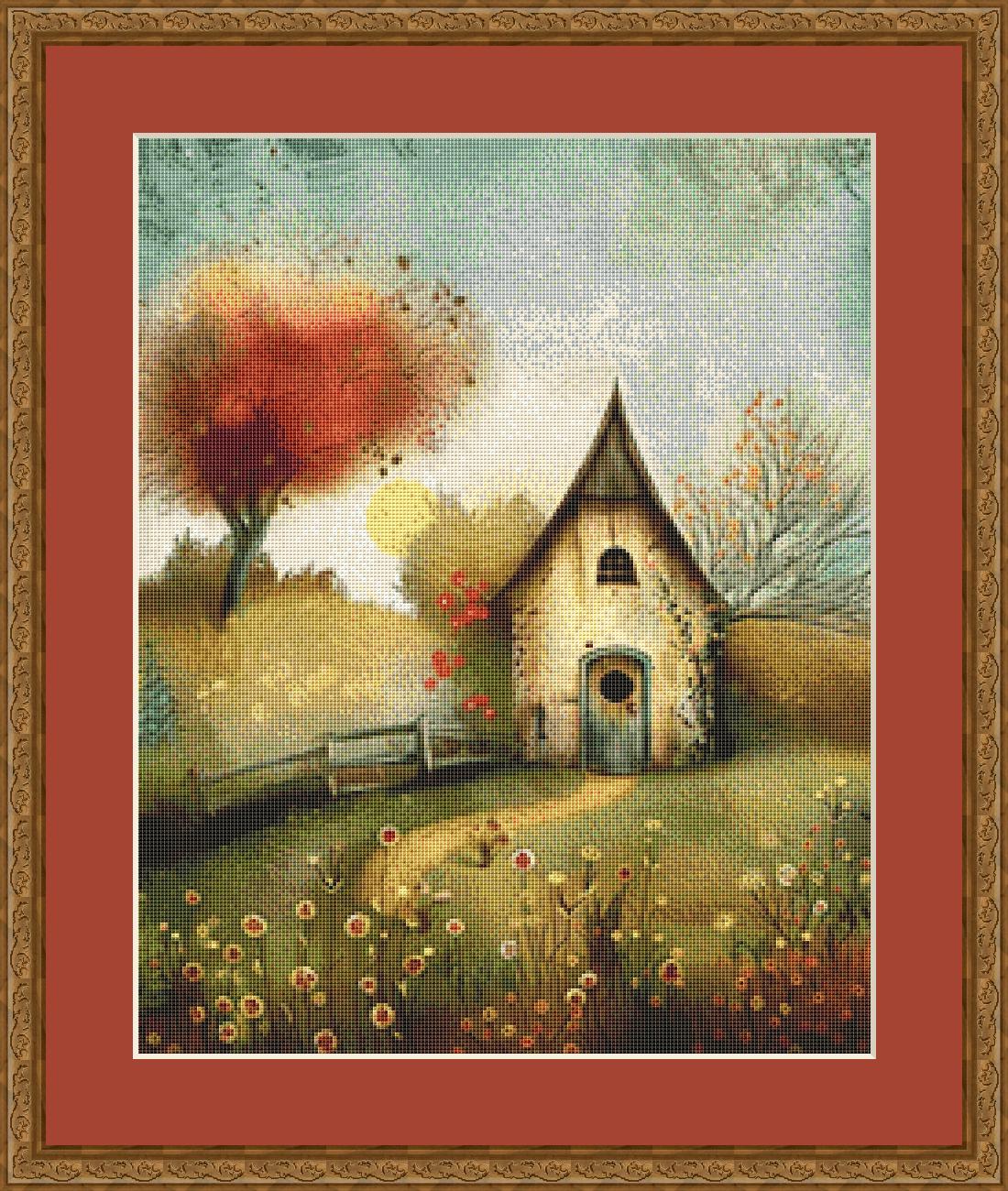 Fizzy House (Small) counted cross stitch pattern by Tammy L. Gross