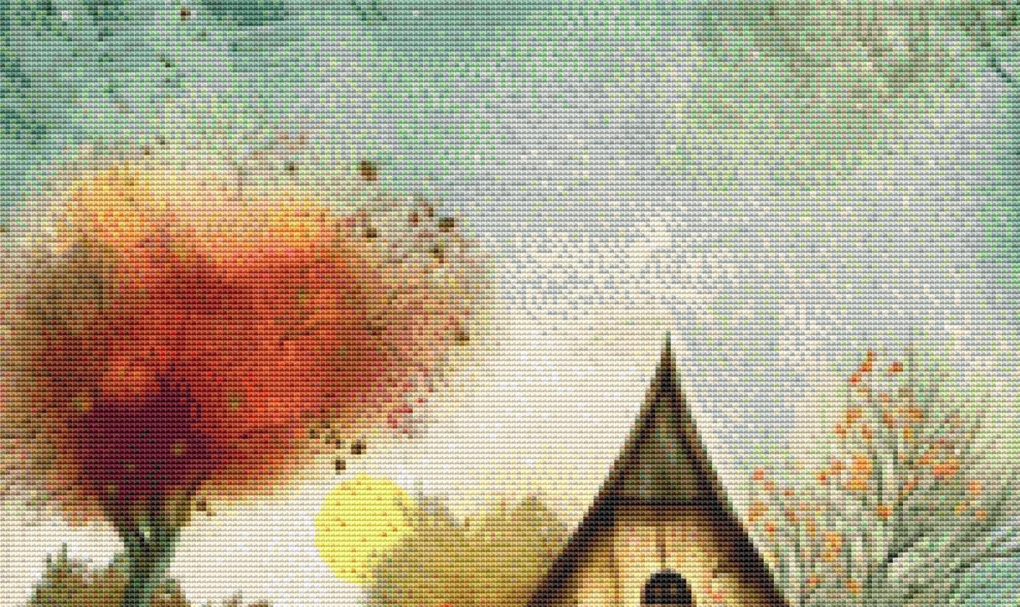 Fizzy House (Small) counted cross stitch pattern by Tammy L. Gross