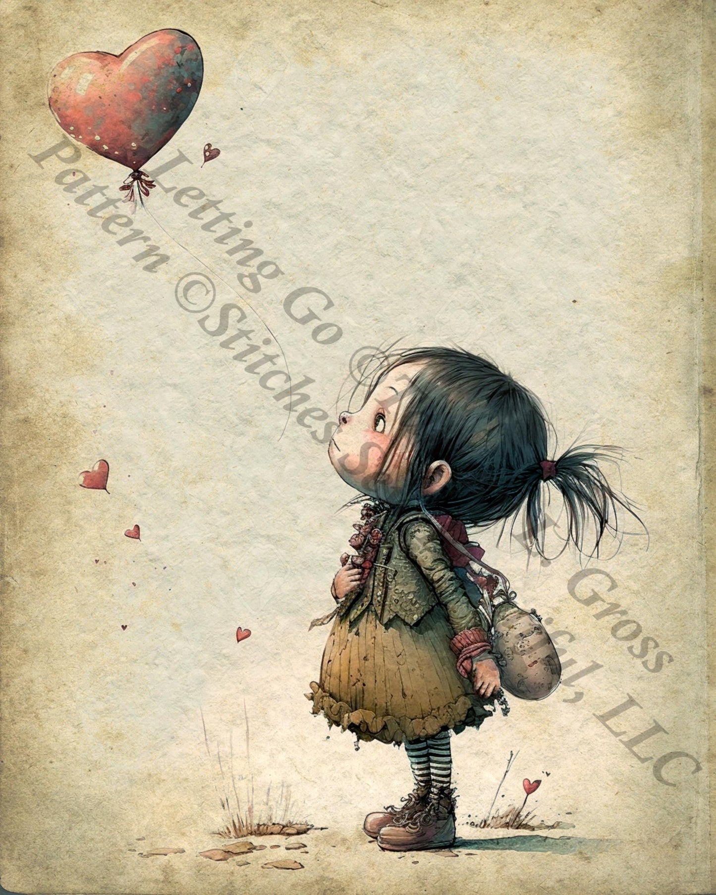 Letting Go (Max Size/Color) counted cross stitch pattern by Tammy L. Gross