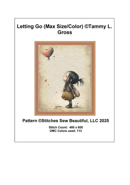 Letting Go (Max Size/Color) counted cross stitch pattern by Tammy L. Gross