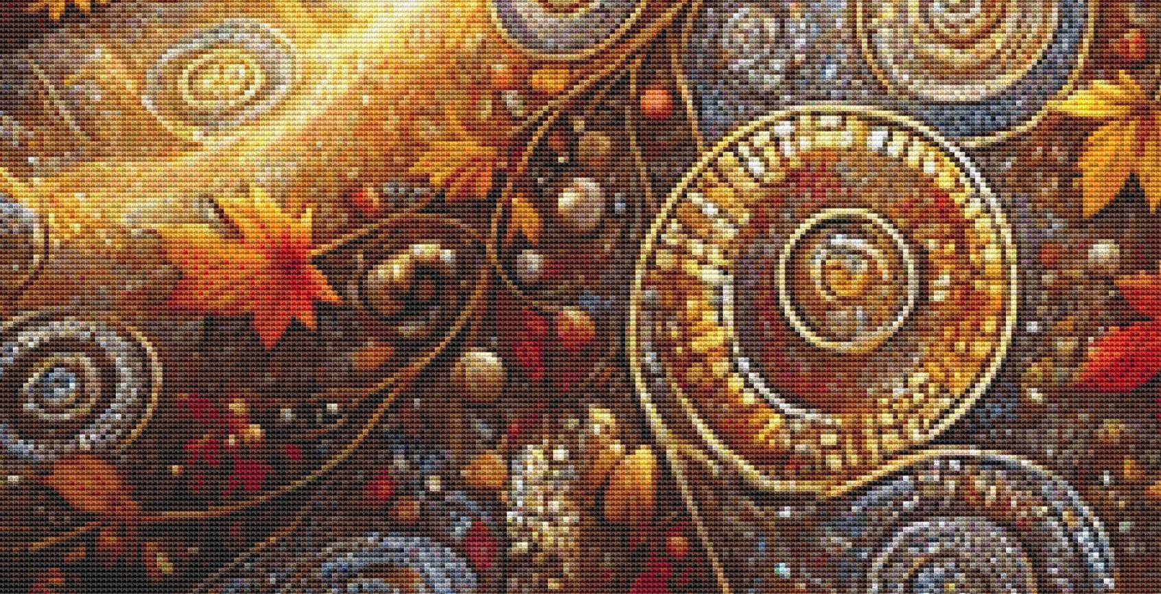 Fall Princess counted cross stitch pattern by Mystic Vision Gallery