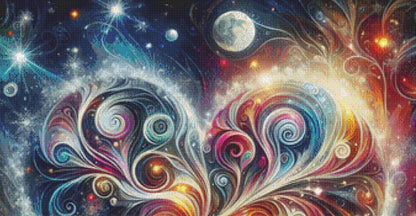 Blizzard of Colors Winters Embrace counted cross stitch pattern by World of Love Hearts/Adrian G. Eyre