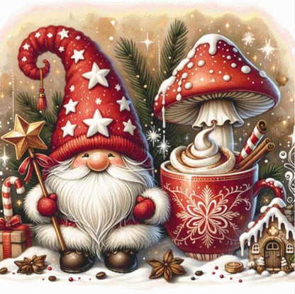 Christmas Gnome and Cocoa counted cross stitch pattern by DigitalProCraft