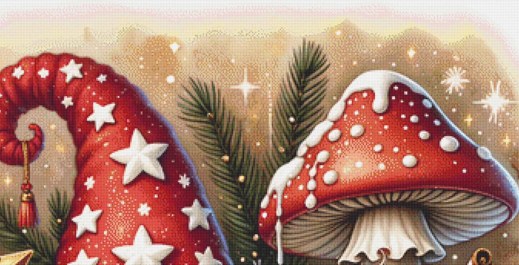 Christmas Gnome and Cocoa counted cross stitch pattern by DigitalProCraft