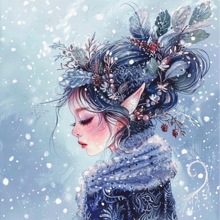 Winter Fairy (Max Size/Color) counted cross stitch pattern by Passy Art