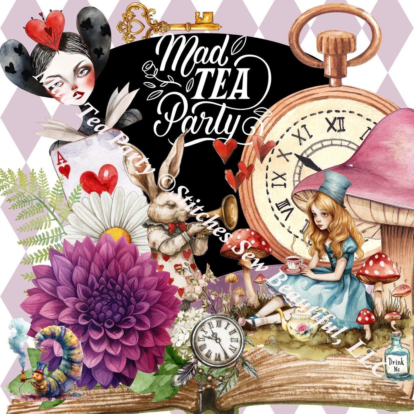 Mad Tea Party (Small) counted cross stitch pattern by Stitches Sew Beautiful, LLC