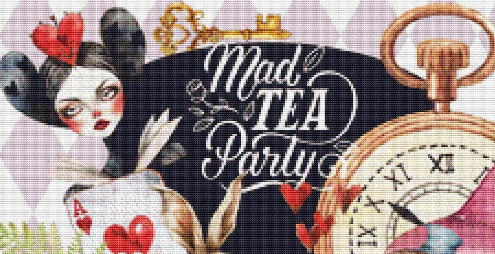 Mad Tea Party (Small) counted cross stitch pattern by Stitches Sew Beautiful, LLC