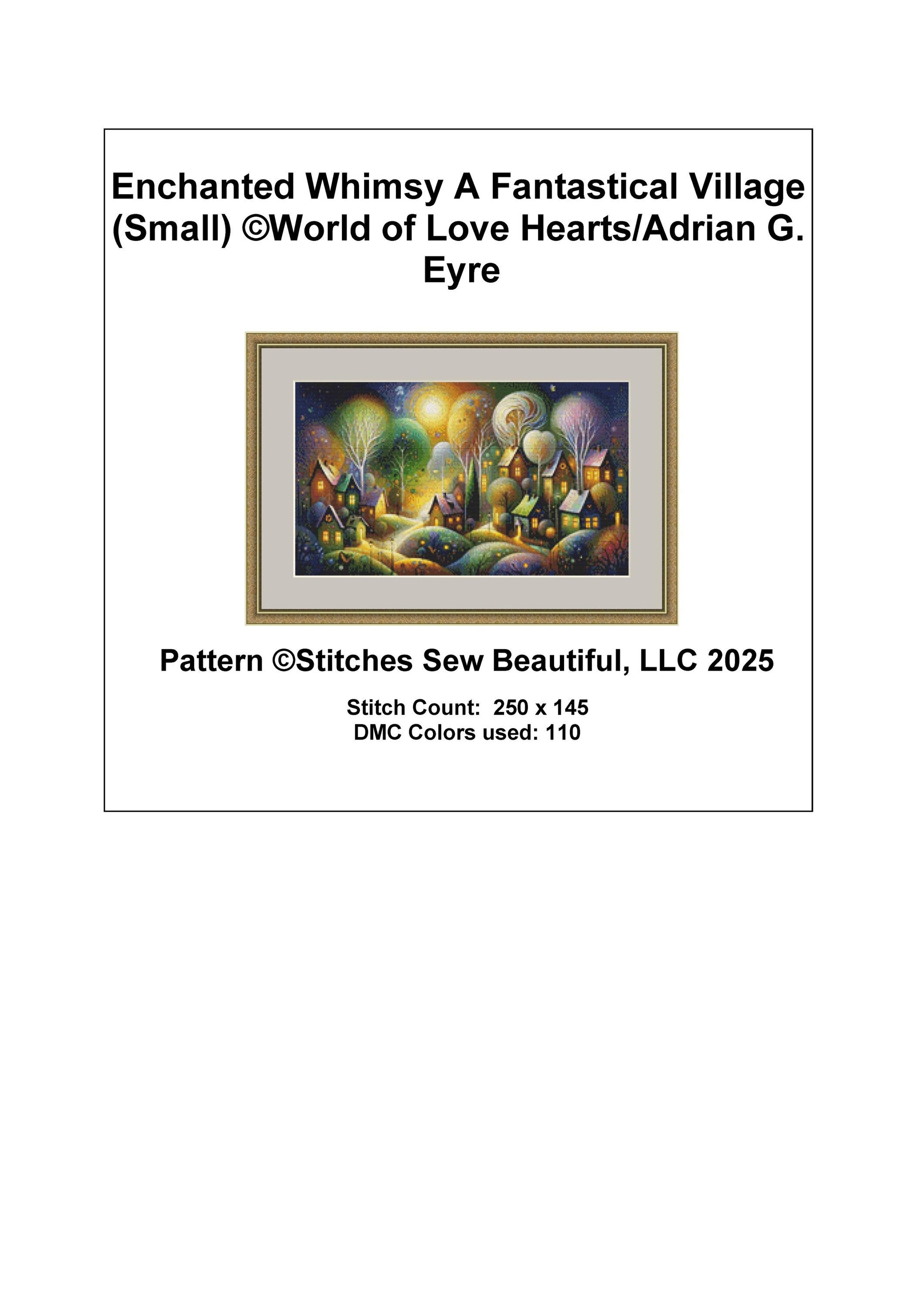 Enchanted Whimsy A Fantastical Village (Small) counted cross stitch pattern by World of Love Hearts/Adrian G. Eyre