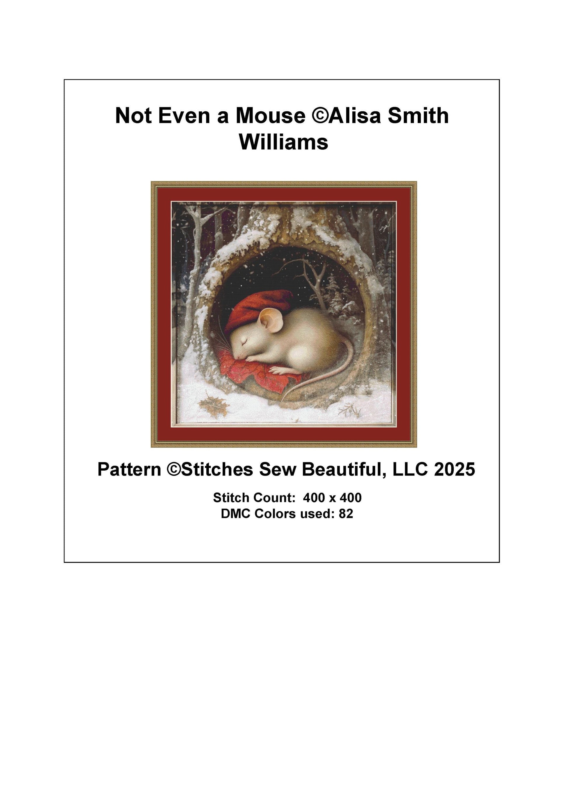 Not Even a Mouse counted cross stitch pattern by Alisa Smith Williams