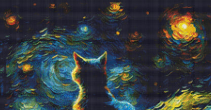 Van Gogh Cat (Small) counted cross stitch pattern by SphinxDesignStudio