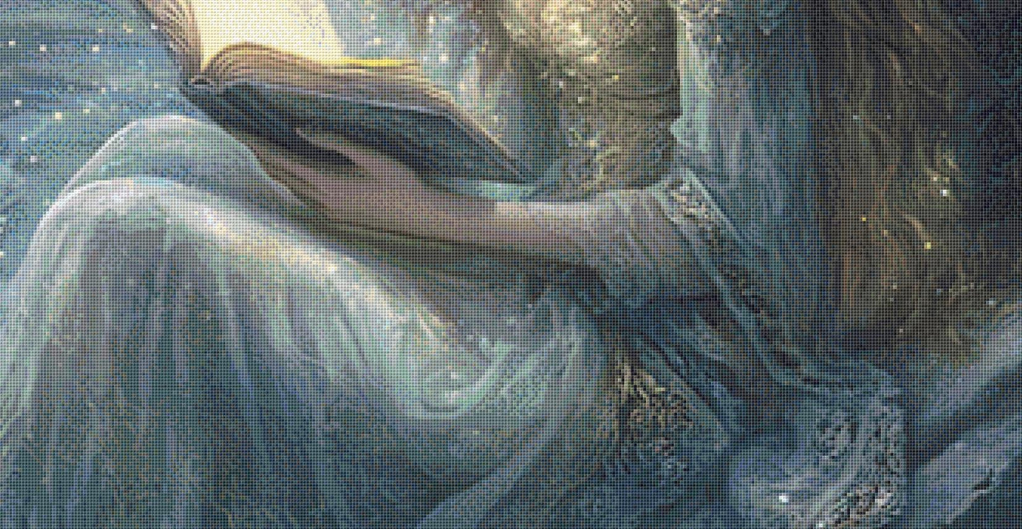 Princess Reading counted cross stitch pattern by Coastal Bliss Studios