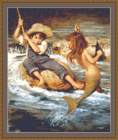 Catch of My Dreams (Max Size/Color) counted cross stitch pattern by Jim Daly/Ansada Art Licensing Group, LLC