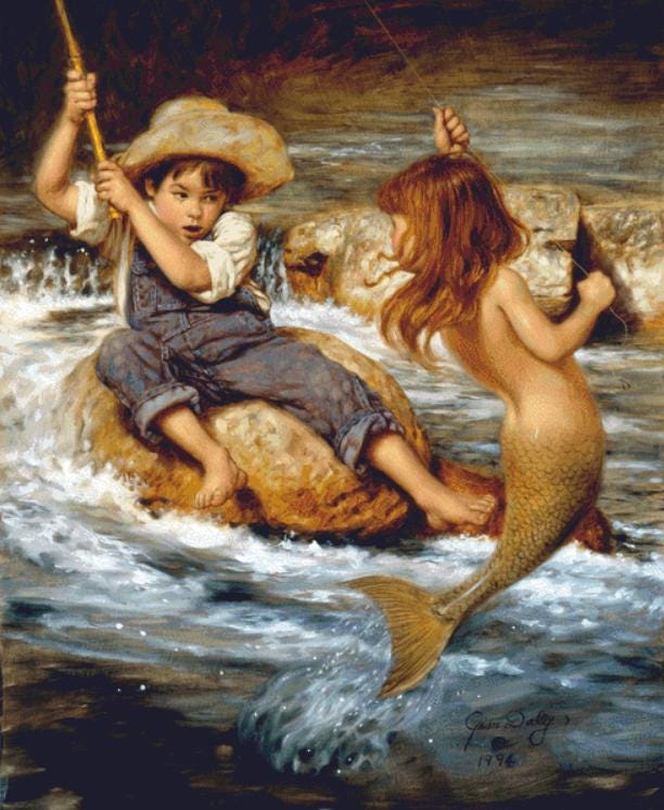 Catch of My Dreams (Max Size/Color) counted cross stitch pattern by Jim Daly/Ansada Art Licensing Group, LLC