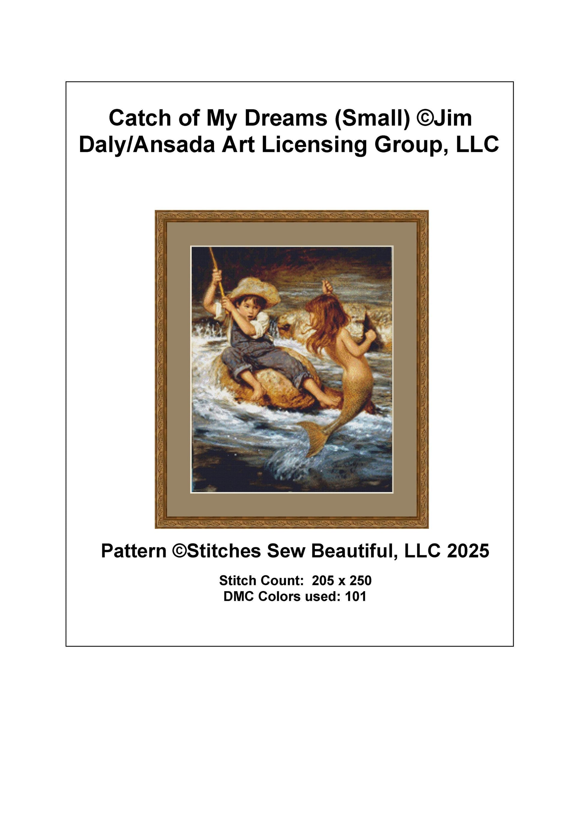 Catch of My Dreams (Small) counted cross stitch pattern by Jim Daly/Ansada Art Licensing Group, LLC