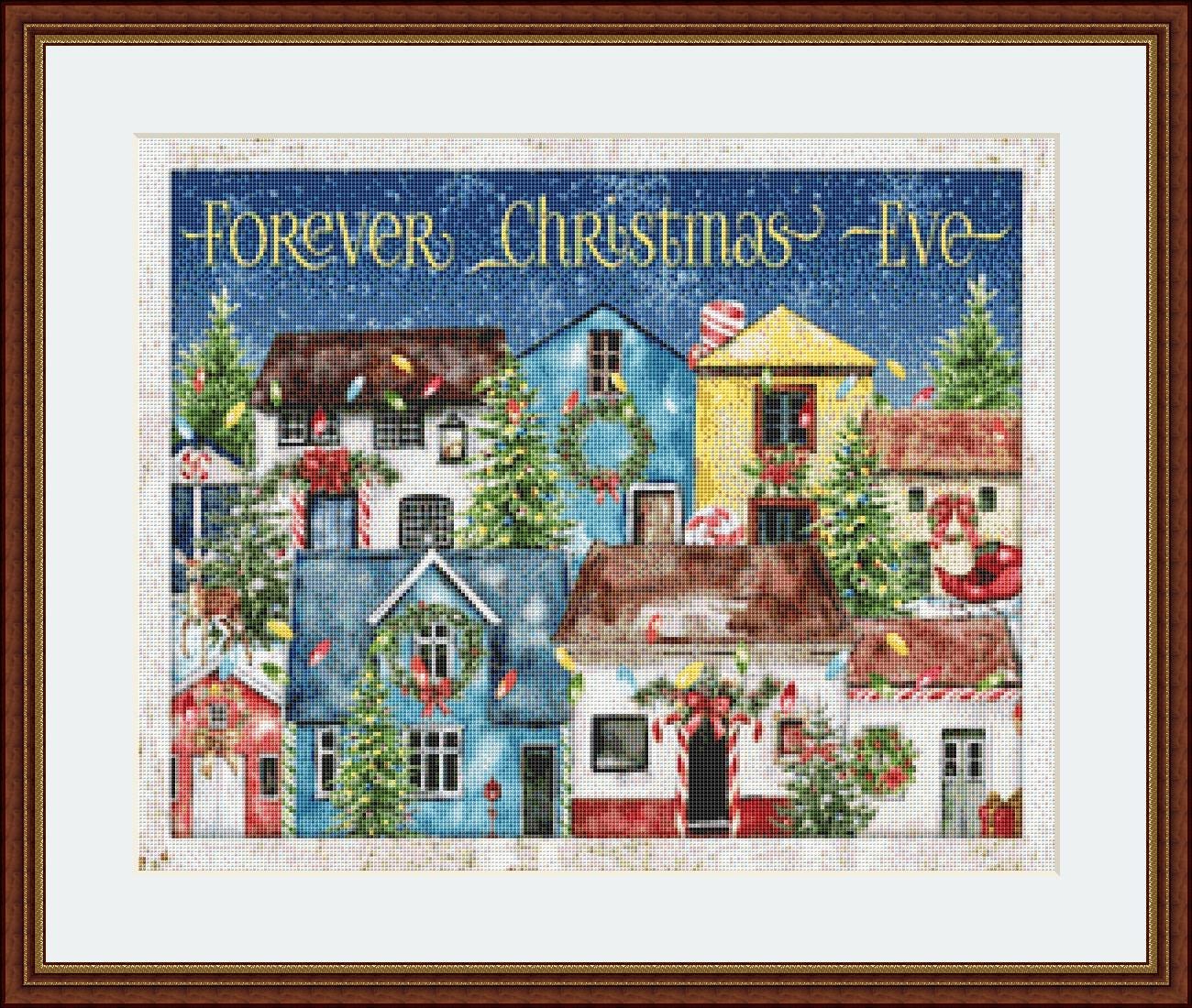 Forever Chrismtas Eve (Small) counted cross stitch pattern by Ivy Cottage Home