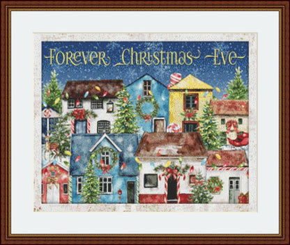 Forever Chrismtas Eve (Small) counted cross stitch pattern by Ivy Cottage Home