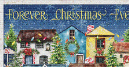 Forever Chrismtas Eve (Small) counted cross stitch pattern by Ivy Cottage Home
