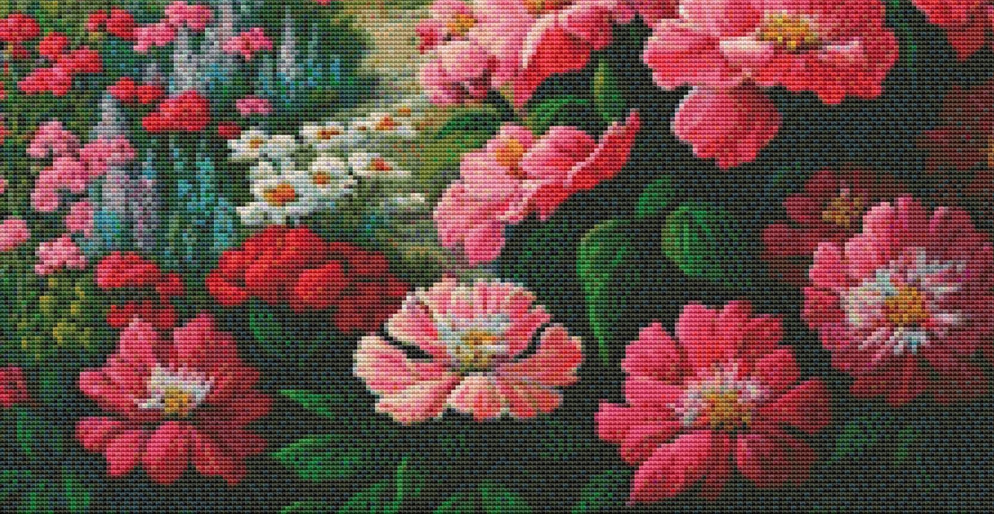 Mountain Meadow (Small) counted cross stitch pattern by Peaceful Art Colors