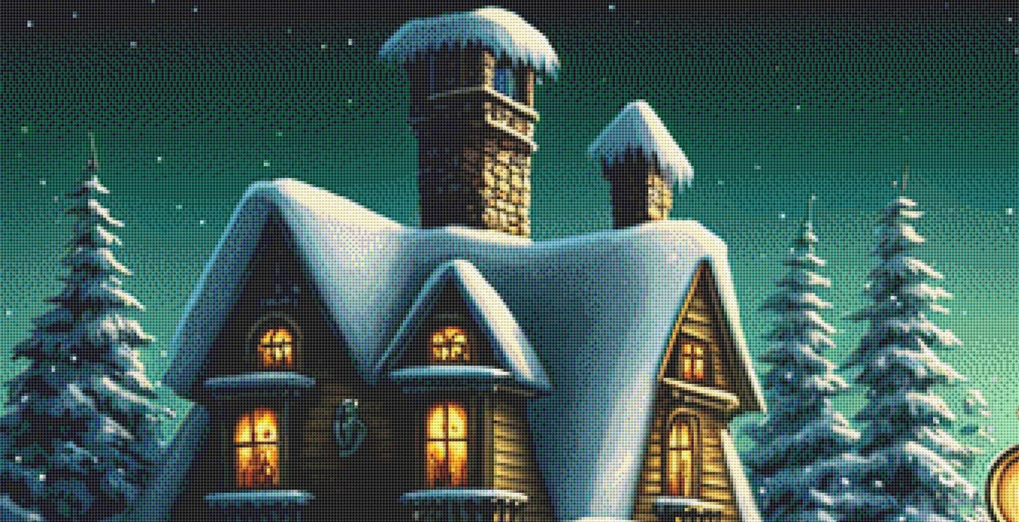 Christmas Train (Max Size/Color) counted cross stitch pattern ©Adobe Ext. License