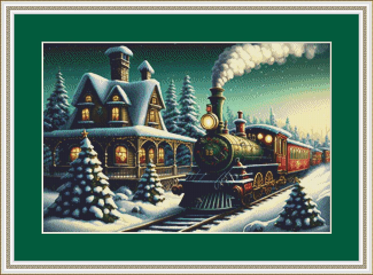Christmas Train (Small) counted cross stitch pattern ©Adobe Ext. License