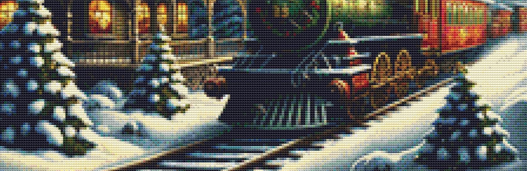 Christmas Train (Small) counted cross stitch pattern ©Adobe Ext. License