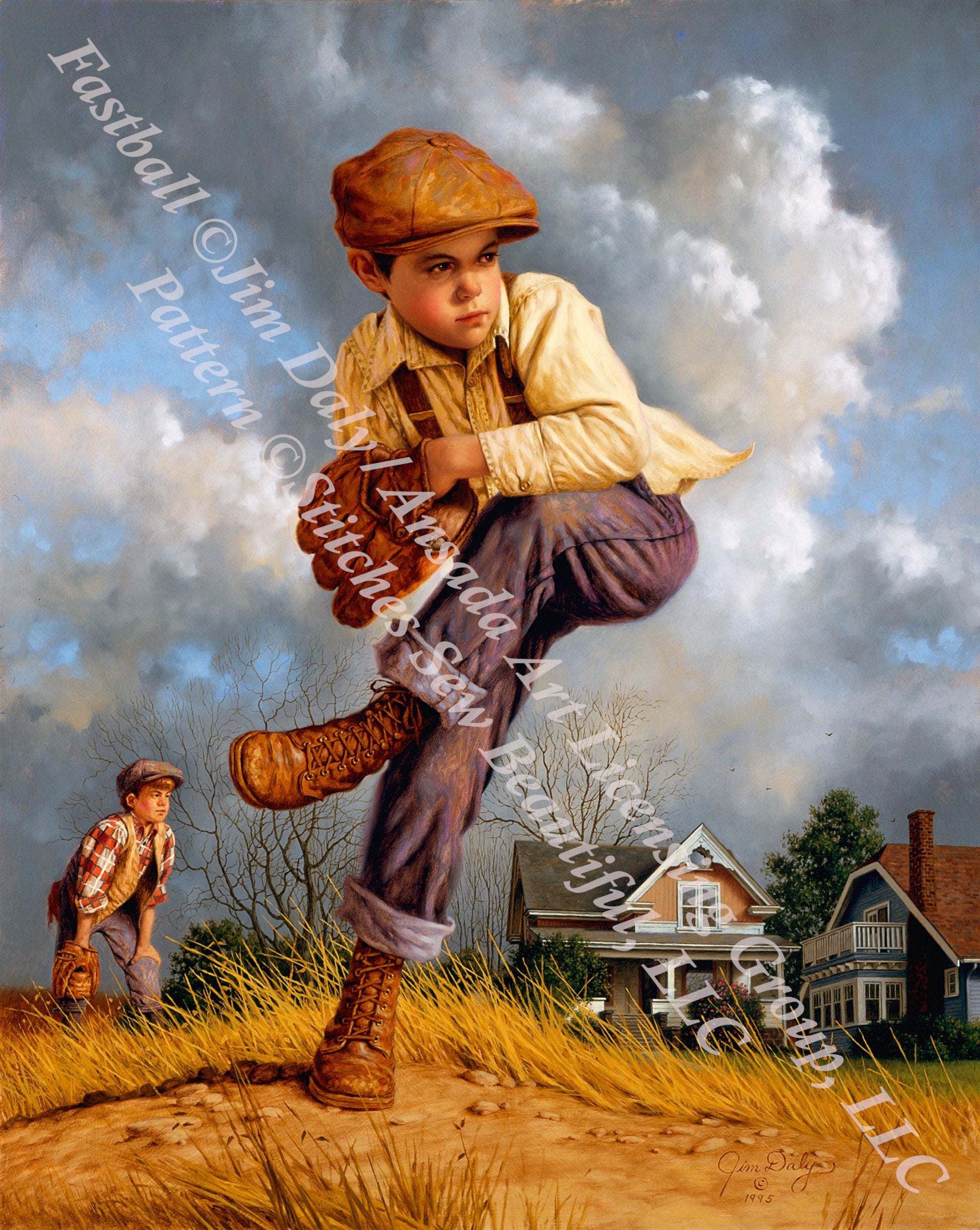 Fastball (Small) counted cross stitch pattern by Jim Daly/Ansasda Art Licensing Group, LLC